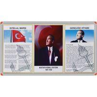 Milli Levhalar Panosu 3 Parça (Alüminyum Çerçeveli) 45x90 cm