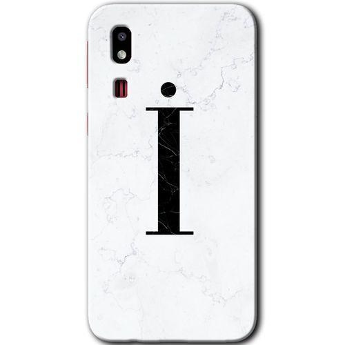 Potkal Hediye Fabrikası Samsung Galaxy A2 Core Kılıf HD Desen Baskılı Arka Kapak - Beyaz Mermer Desenli İ Harfi
