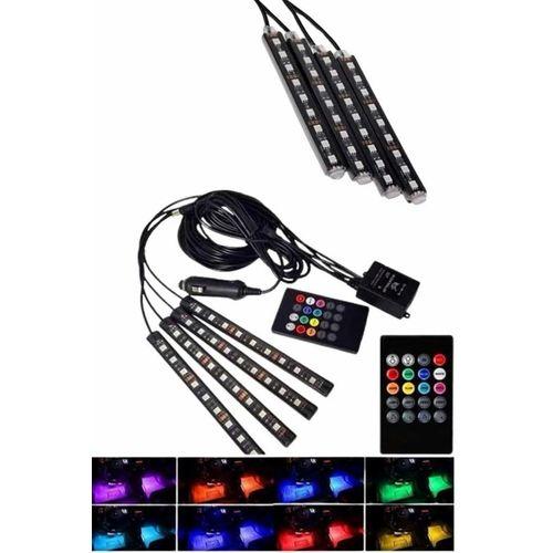 Araç Içi Aydınlatma Kumandalı 12 Led Ayak Altı Led Ambiyans Işığı Sese Duyarlı Kumandalı