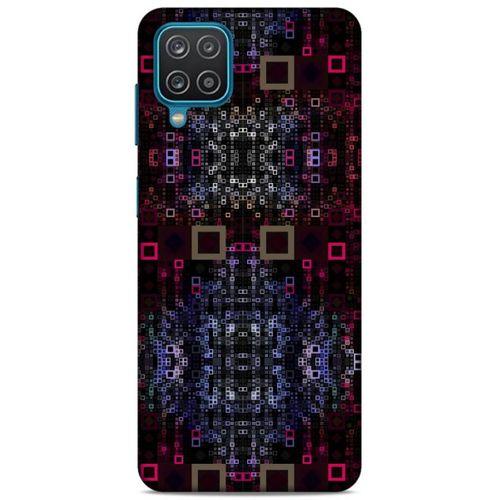 Lopard Samsung Galaxy A12 Uyumlu Kılıf PiXel (18) Telefon Kılıfları Siyah Kırmızı