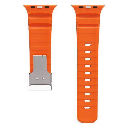 Apple Watch 44mm Zore KRD-145 Metal Tokalı Silikon Kordon