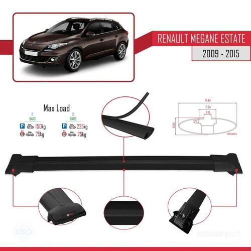 Renault Megane 3 2009-2015 Arası ile uyumlu FLY Model Ara Atkı Tavan Barı SİYAH