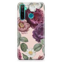 Oppo Realme 5 Pro Kılıf Romantik Güller Arka Kapak Koruma Desenli Full Koruyucu