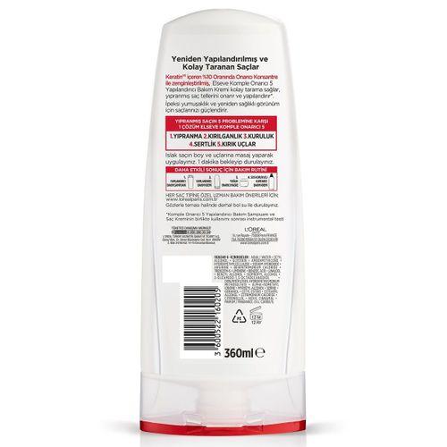 ELSEVE Komple Onarıcı 5 Yıpranmış Saçlar Için Keratinxs Içeren Yapılandırıcı Bakım Kremi 360 ml