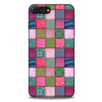 Apple Iphone 7 Plus Kılıf Patchwork (35) Fit Design Kılıf Toz Pembe Lacivert