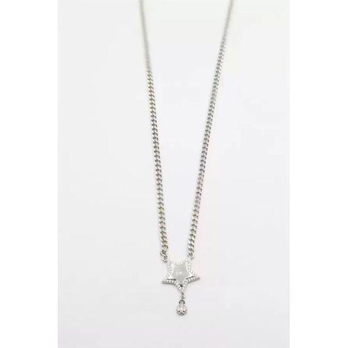 Taşlı Yıldız Vip Kolye - Gümüş