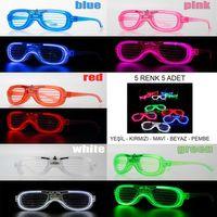 Glow Model Led Işıklı Parti Gözlüğü 5 Adet