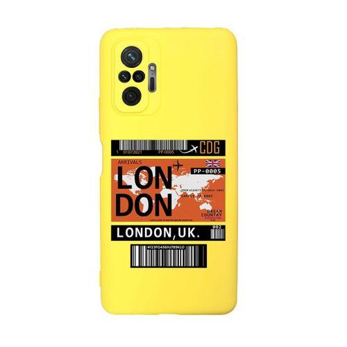 Xiaomi Redmi Note 10 Pro Max Uyumlu London Ticket Desenli Premium Silikonlu Lansman Telefon Kılıfı