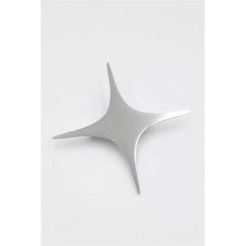 Çelik Yıldız Broş - Gümüş