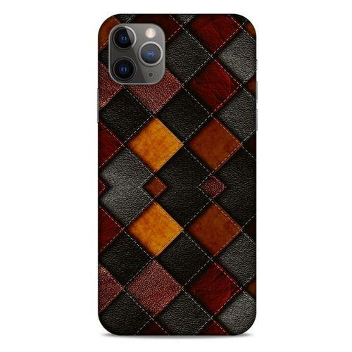 Apple Iphone 11 Pro Max Kılıf Patchwork (1) Kılıfı Kahverengi Bordo