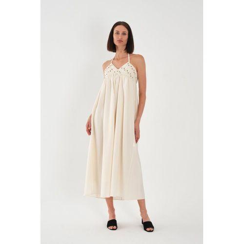 ALEXANDERGARDI Halter Yaka Brode Detaylı Maxi Elbise