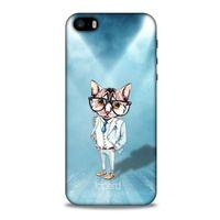 Apple Iphone 5S Kılıf FunnyMaX (40) Fit Silikon Kılıf Açık Mavi Kedi