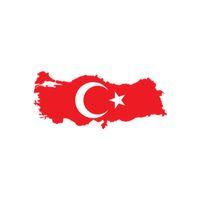 LV Ay Yıldız Türkiye Haritası Sticker 12*6 Cm
