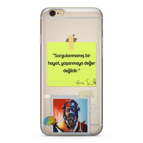Apple iPhone 6 6s Kılıf Caps Sokrates Hayat Arka Kapak Koruma Desenli Full Koruyucu