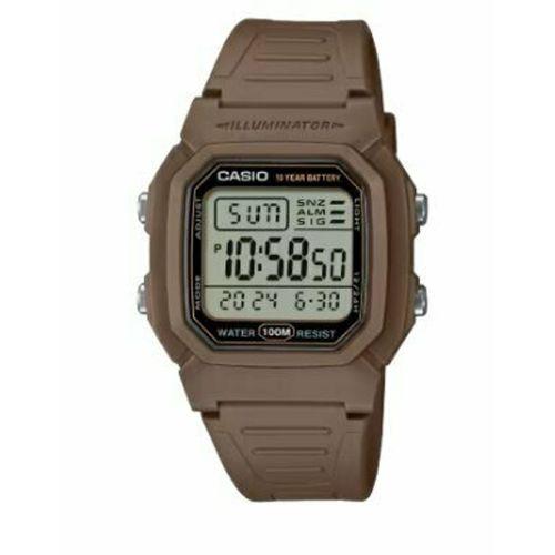 Casio W-800H-5AVDF Quartz Silikon Kahverengi Gri Kadran 37 mm Erkek Kol Saati