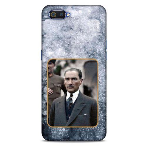 Oppo Realme C2 Kılıf Atatürk (32) Soft Silikon Kılıf Gri Buzul