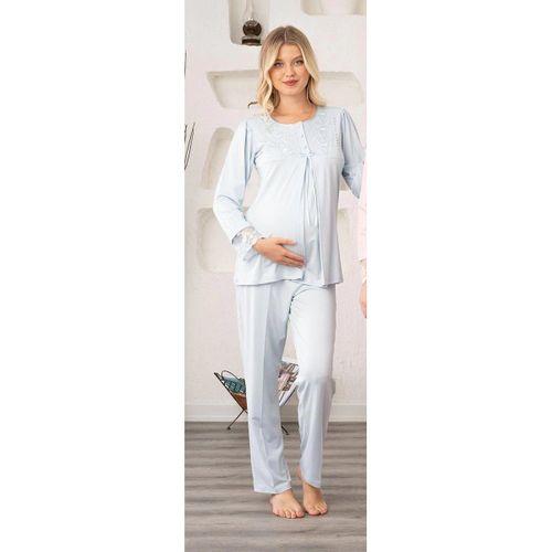 Bone 5905 Kadın Lohusa Viskon Klasik 3'lü Pijama Takımı
