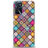Oppo A16 Kılıf HD Baskılı Kılıf - Renkli Mozaik + Tam Ekran Koruyucu