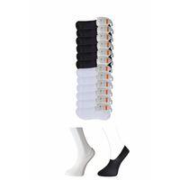 Siyah ve Beyaz Erkek Babet Çorap 12 çift