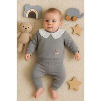 Dantel Yakalı Pamuklu 2'li Kız Bebek Takımı