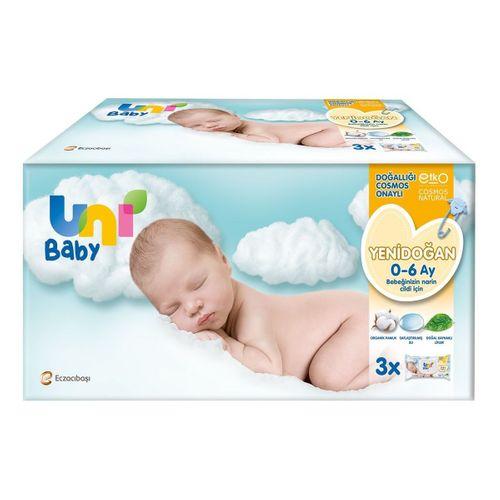 Uni Baby Uni Baby Yenidoğan Islak Havlu Mendil 3Lü 120 Yaprak