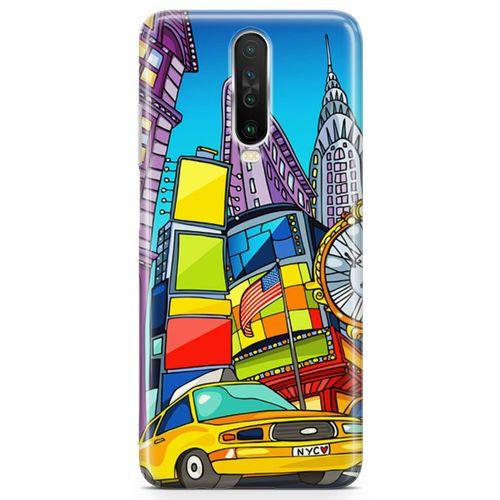 Xiaomi Redmi Poco X2 Kılıf Nyc Taxi Manthattan Arka Kapak Koruma Desenli Full Koruyucu