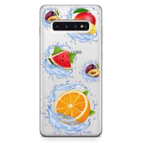 Samsung Galaxy S10 Kılıf Meyve Suları Arka Kapak Koruma Desenli Full Koruyucu