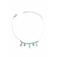 Boncuklu Yonca Halhal - Gümüş