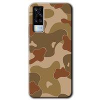 Vivo Y31 2021 Kılıf HD Desen Baskılı Arka Kapak - Kamuflaj 10 + Kırılmaz Cam