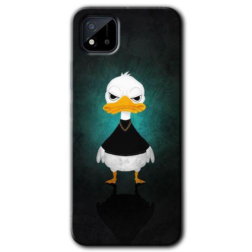 Realme C11 Kılıf HD Desen Baskılı Arka Kapak + Temperli Cam - Angry Duck