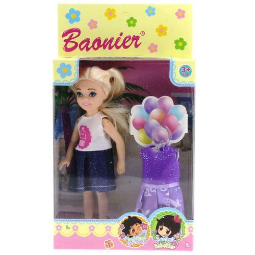 Baonier Mor Yedek Elbiseli Bebeğim