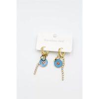 Taşlı Küpe - Altın