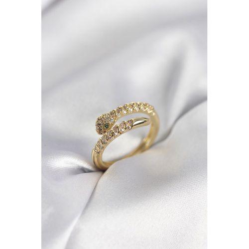 Yılan Model Gold Renk Zirkon Taşlı Kadın Yüzük