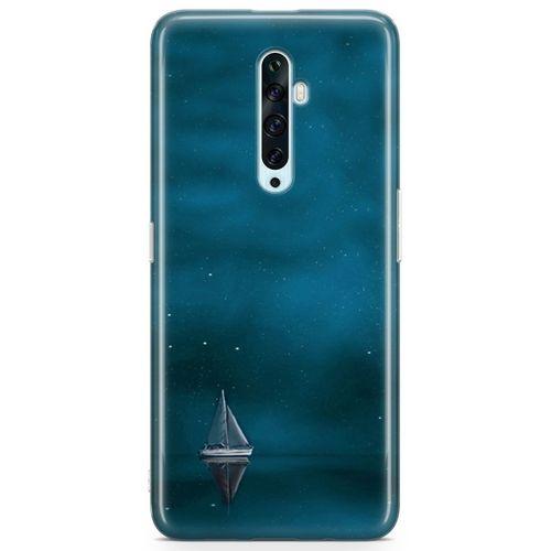 Oppo Reno2 Z 2019 Kılıf Mavi Gemi Arka Kapak Koruma Desenli Full Koruyucu