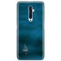 Oppo Reno2 Z 2019 Kılıf Mavi Gemi Arka Kapak Koruma Desenli Full Koruyucu