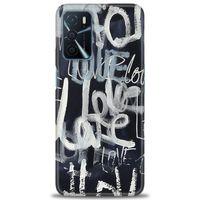 Oppo A16 Kılıf HD Baskılı Kılıf - Gri Love + Tam Ekran Koruyucu