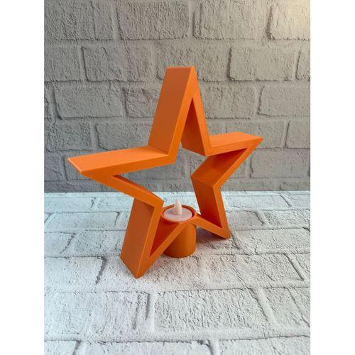 Turuncu Yıldız Mumluk Loş Işık Salon Dekoru