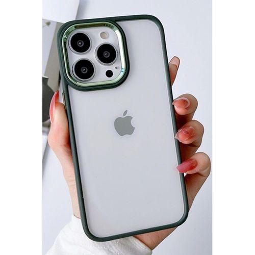 iPhone 13 Pro Uyumlu Renkli Nikelaj Krom Kamera Koruma Yükselti Detaylı Kılıf