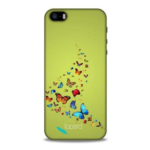 Apple Iphone 5S Kılıf Kelebek Etkisi (48) Bumper Kılıf Pembe Yeşil