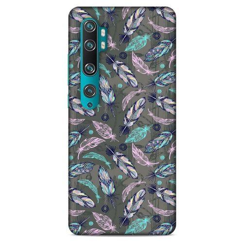 Xiaomi Mi Note 10 Kılıf Desenli Özel Seri Tüyler (6) Silikon Kılıf