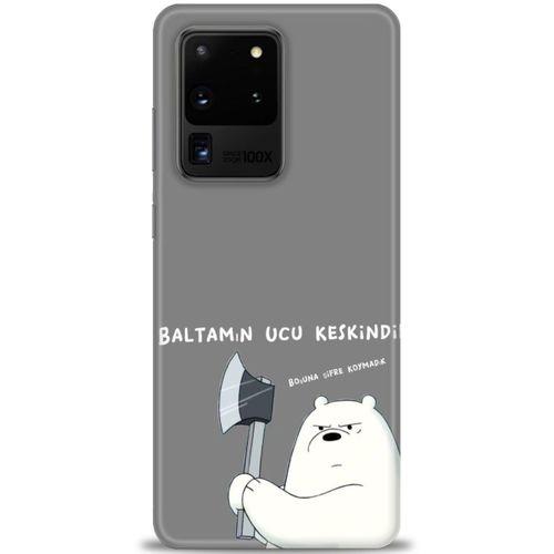 Samsung Galaxy S20 Ultra Kılıf HD Baskılı Kılıf - Baltamın Ucu Keskindir + Tam Ekran Koruyucu