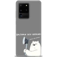 Samsung Galaxy S20 Ultra Kılıf HD Baskılı Kılıf - Baltamın Ucu Keskindir + Tam Ekran Koruyucu