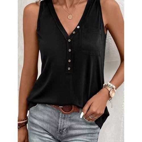 Kadın Askılı önden Düğmeli Viskon Bluz