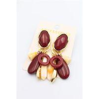 Taşlı Sallantılı Küpe - Bordo