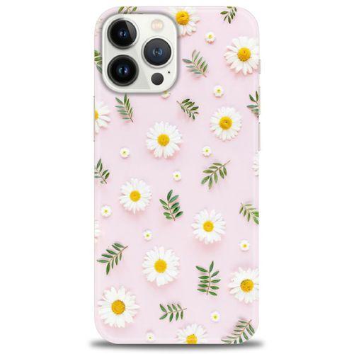 iPhone 14 Pro Max Kılıf HD Baskılı Kılıf - Papatyalar + Tam Ekran Koruyucu