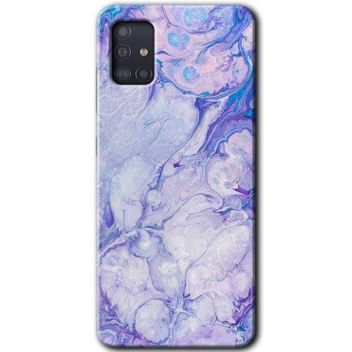 Samsung Galaxy A51 Kılıf Baskılı Kapak - Spots Lilac + 5D Tam Kaplayan Cam