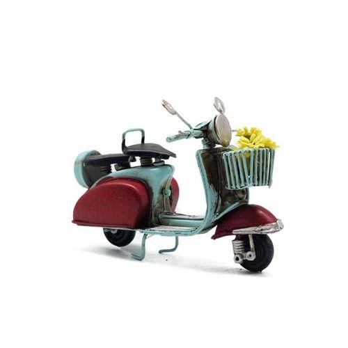 Dekoratif Metal Scooter Önü Sepetli