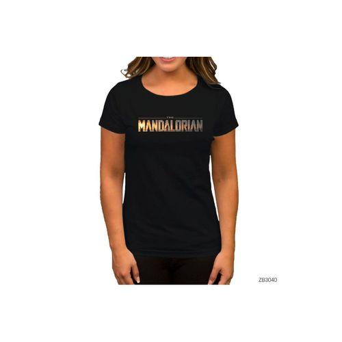The Mandalorian Logo Siyah Kadın Tişört