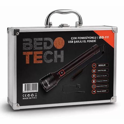 Bedotech Bd-11 8w Tg Led Alüminyum Alaşımlı Zoomlu Type-c Şarjlı  Feneri