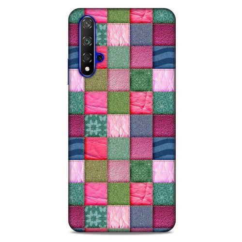 Huawei P Smart S Y8P Kılıf Patchwork (35) Fit Design Kılıf Toz Pembe Lacivert